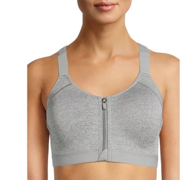Layer 8 Zip-Front Racerback Sports Bra
Gray Small - Picture 1 of 8